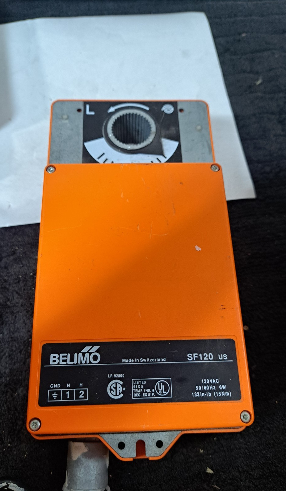 Belino SF120 US Damper Actuator 120v 133 in-lb Spring Return USED GOOD CONDITION