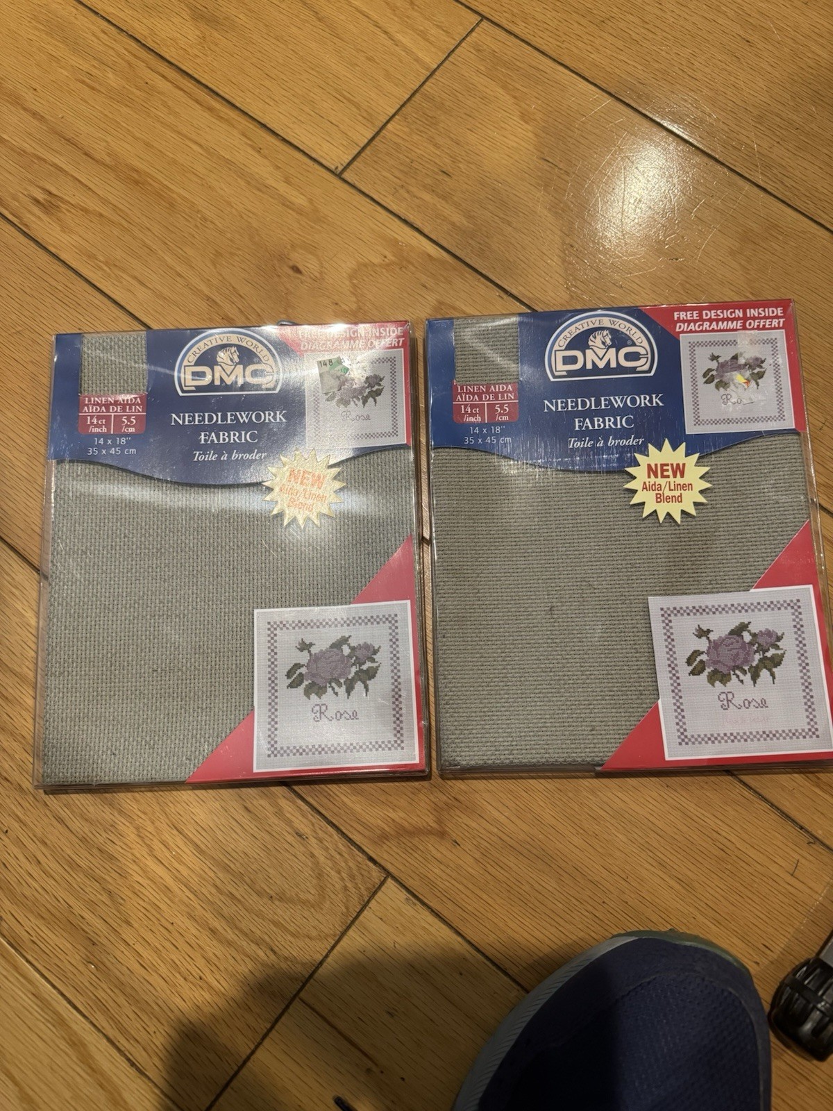 Two Packs Aida/linen Blend 14 Count Fabric