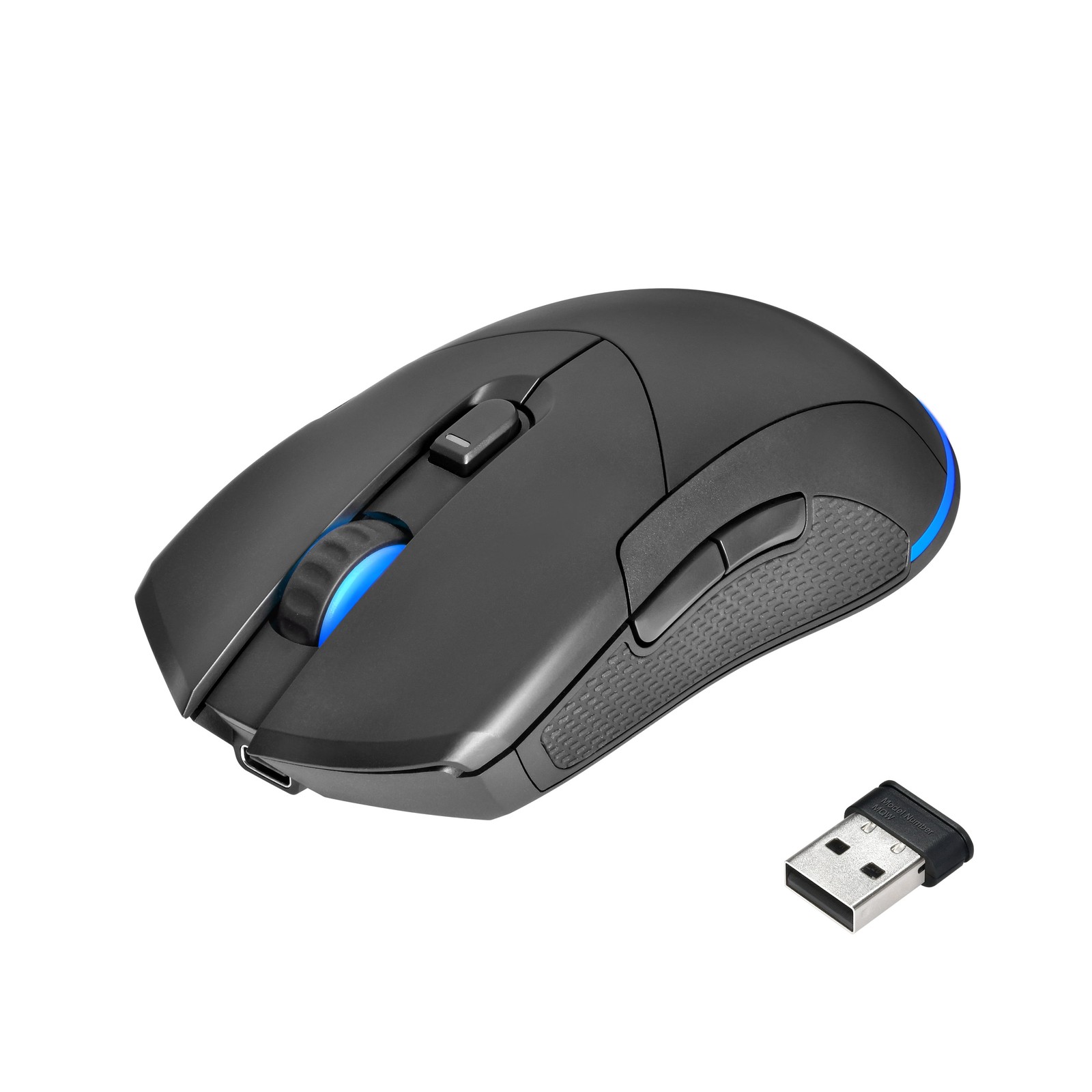 onn Rechargeable Wireless Gaming Mouse with LED Lighting, 8 Programmable Buttons