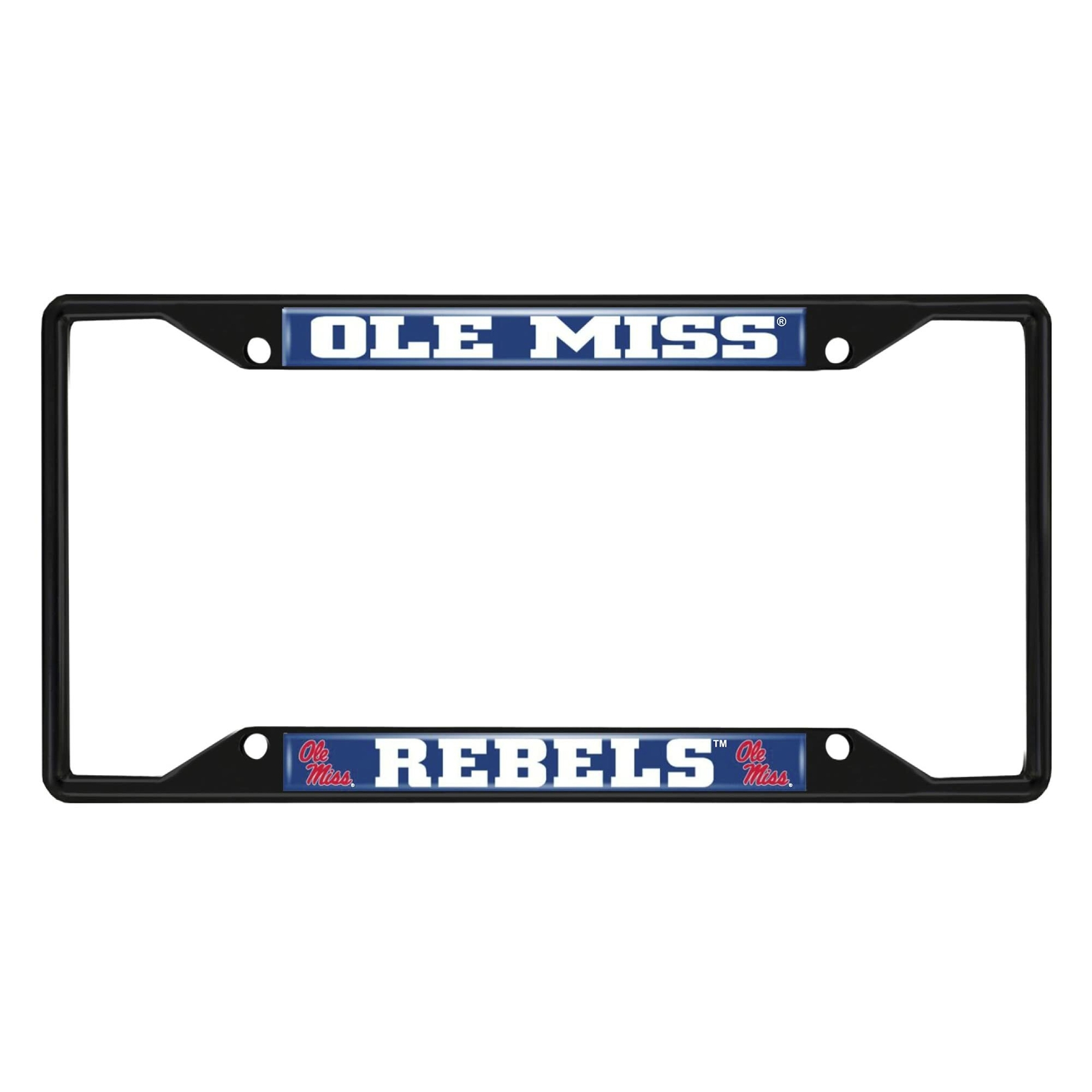 FANMATS 31275 Ole Miss Rebels Metal License Plate Frame Black Finish