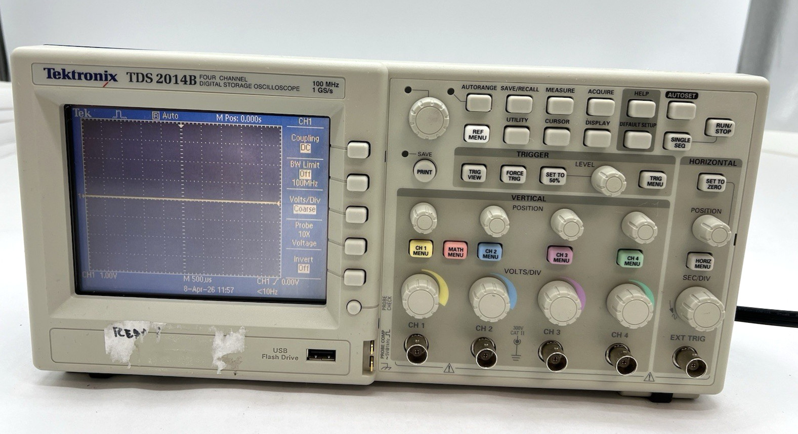 Tektronix TDS 2014B 100MHz 4 Channel 1GSs Color Oscilloscope Digital TDS2014B