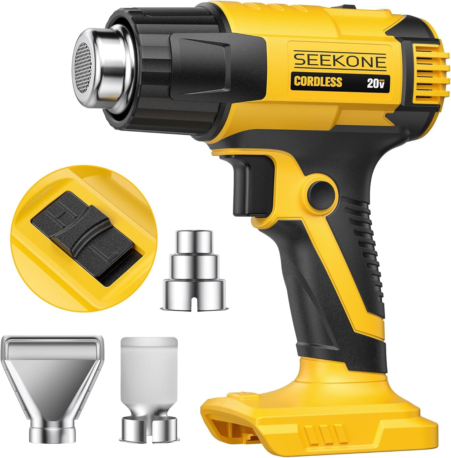 Cordless Heat Gun with 2 Temp Settings 1022℉ and 572℉, Compatible with Dewalt 20