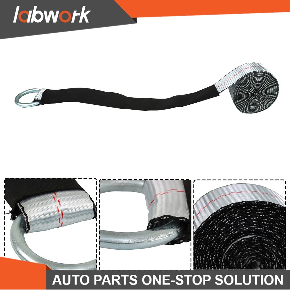 Labwork Car Tie Down with Chain Anchors 4 Pack 2 Inch x 96 Inch Silver