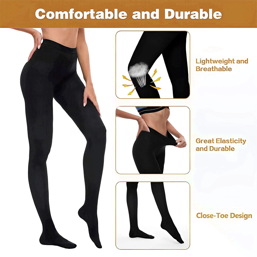 25-35mmHg Compression Stockings Pantyhose Black/Beige S-2XL for Varicose Veins