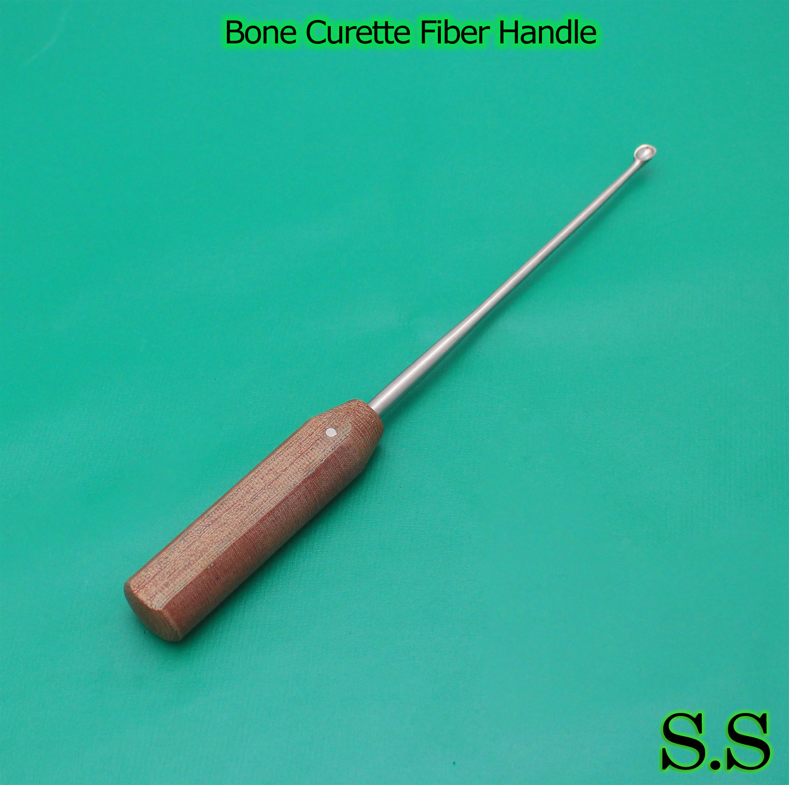 Halle Bone Curette Fiber Handle 6x9 mm Orthopedic Surgical Instruments