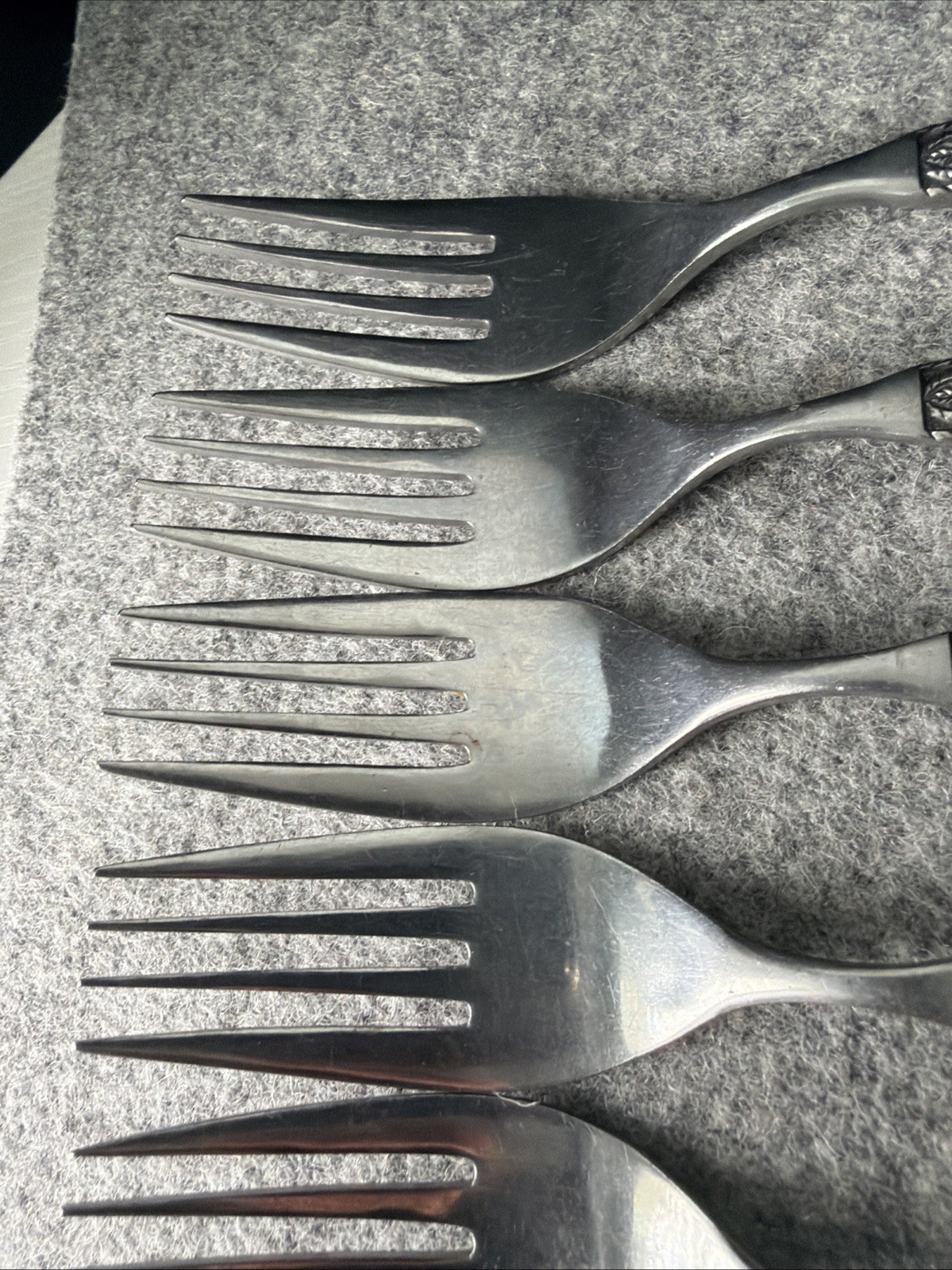 6 MCM JAPAN STAINLESS STEEL FLATWARE BRAIDED ROPE PATTERN Dinner Forks Flatware