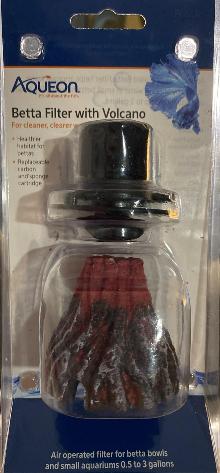 Aqueon Betta Filter with Volcano for Betta Bowls-BRAND NEW! Free Shipping!