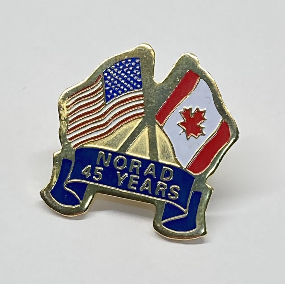Vintage NORAD 45 Years Anniversary Lapel Pin USAF Aerospace Defense USA Canada