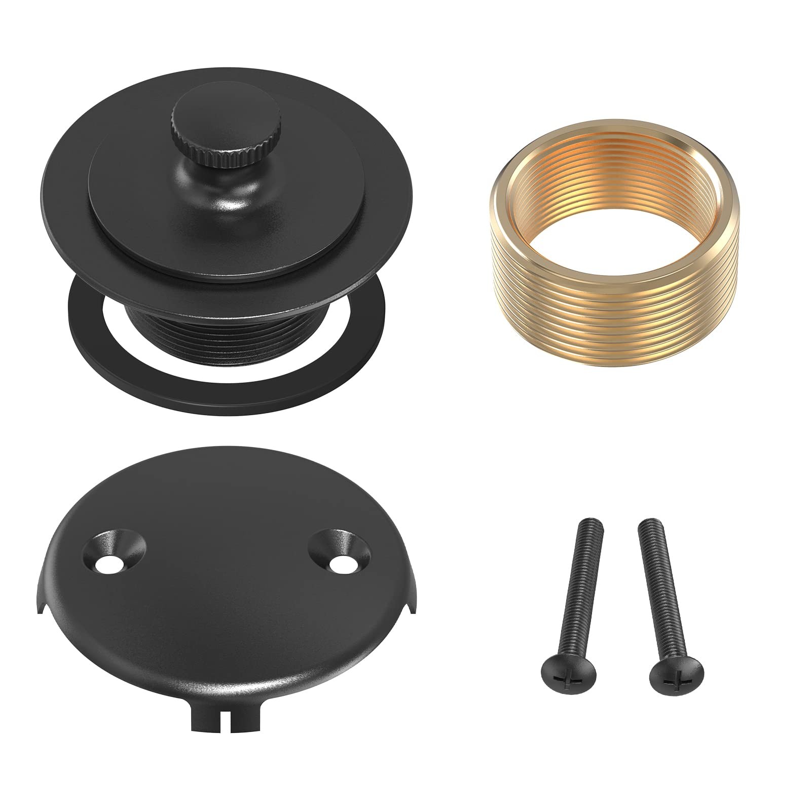 Matte Black Tub Drain and Overflow Kit, Replacement Bath