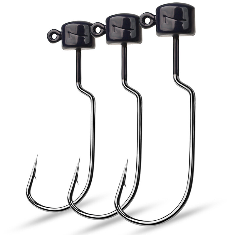 25pcs Lead Mushroom Head Ned Rig Shroom Jig Heads Weedless EWG Hook Fishing Lure