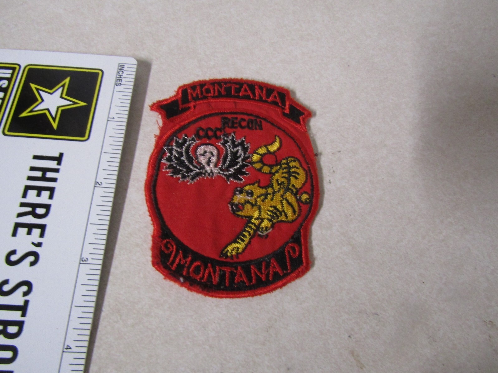 MILITARY PATCH SEW ON OLD VIETNAM ERA SPECIAL FORCES GROUP RECON CCC MONTANA
