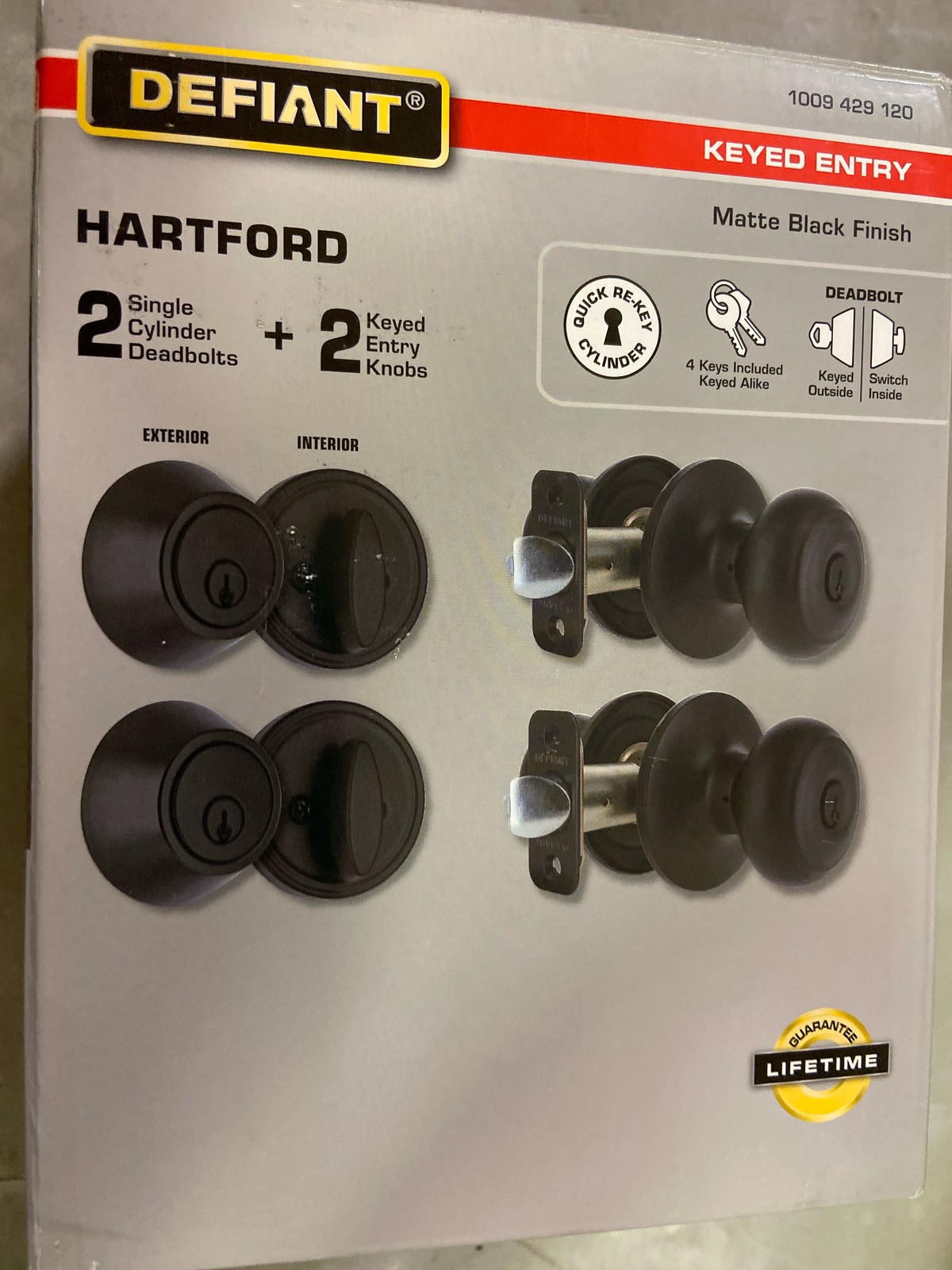 Defiant 32BGX9D1BD Hartford Matte Black Single Cylinder Project Pack