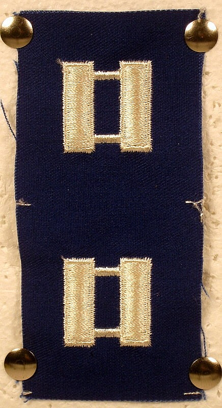 US Air Force Captain CAPT Pair Rank Insignia Blue Fatigue Patch