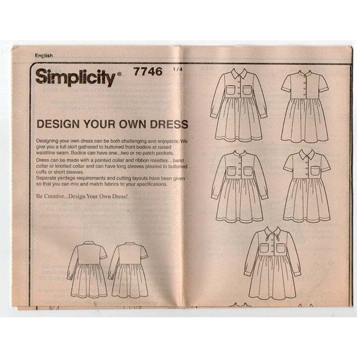 Simplicity 7746 UNCUT Pattern Girls' Dresses 9 Versions sizes 3-6
