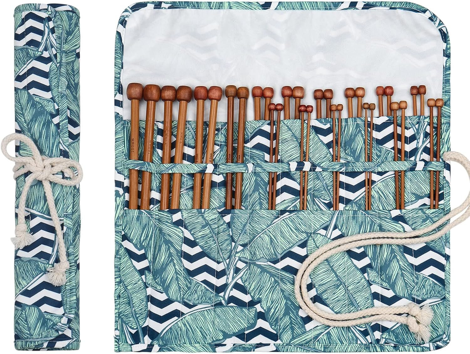 Bamboo Knitting Needles 18 Pairs Knitting Needles Set - 10 Inches Wooden Knittin