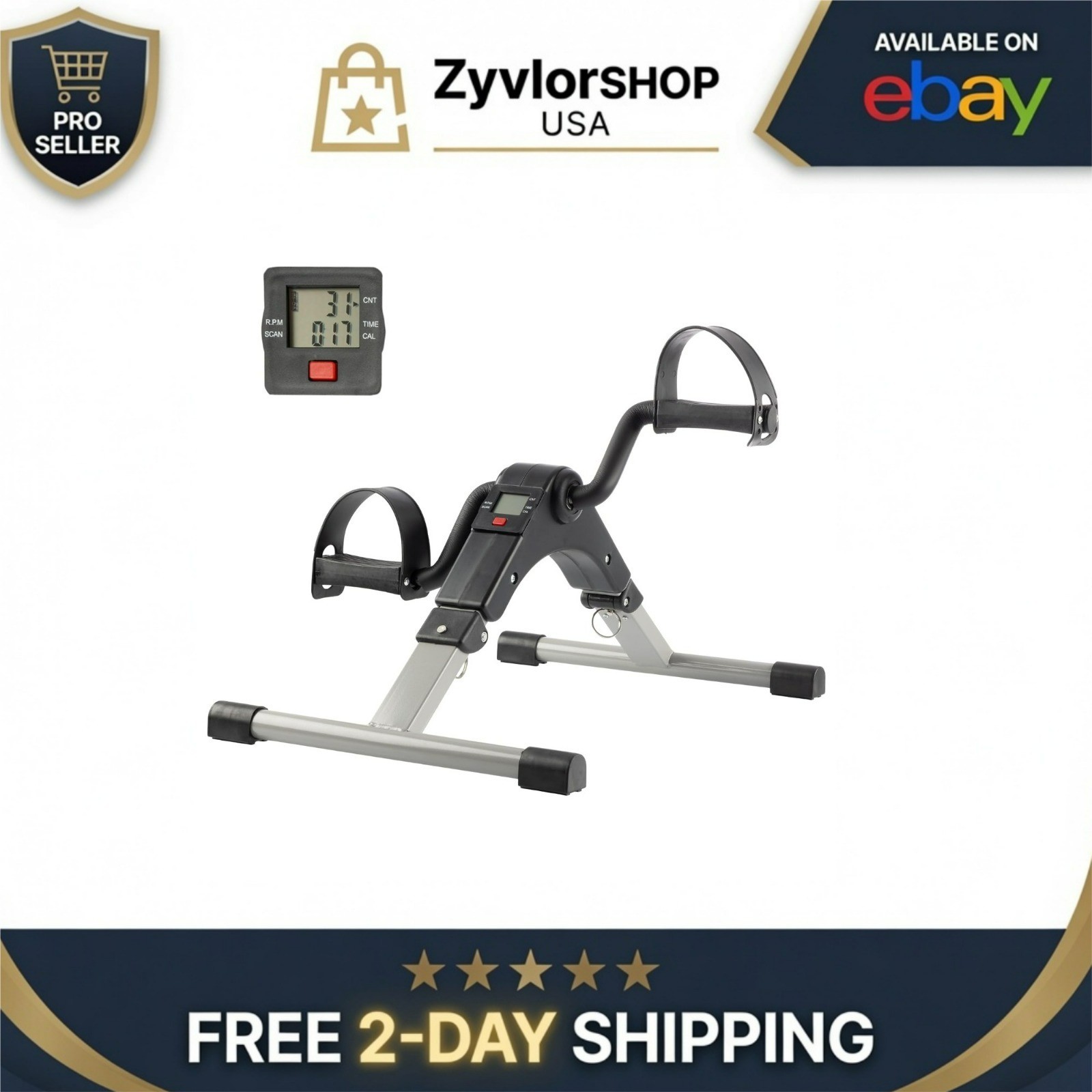 Wakeman Under Desk Exercise Bike Pedal Exerciser - Adjustable Resistance