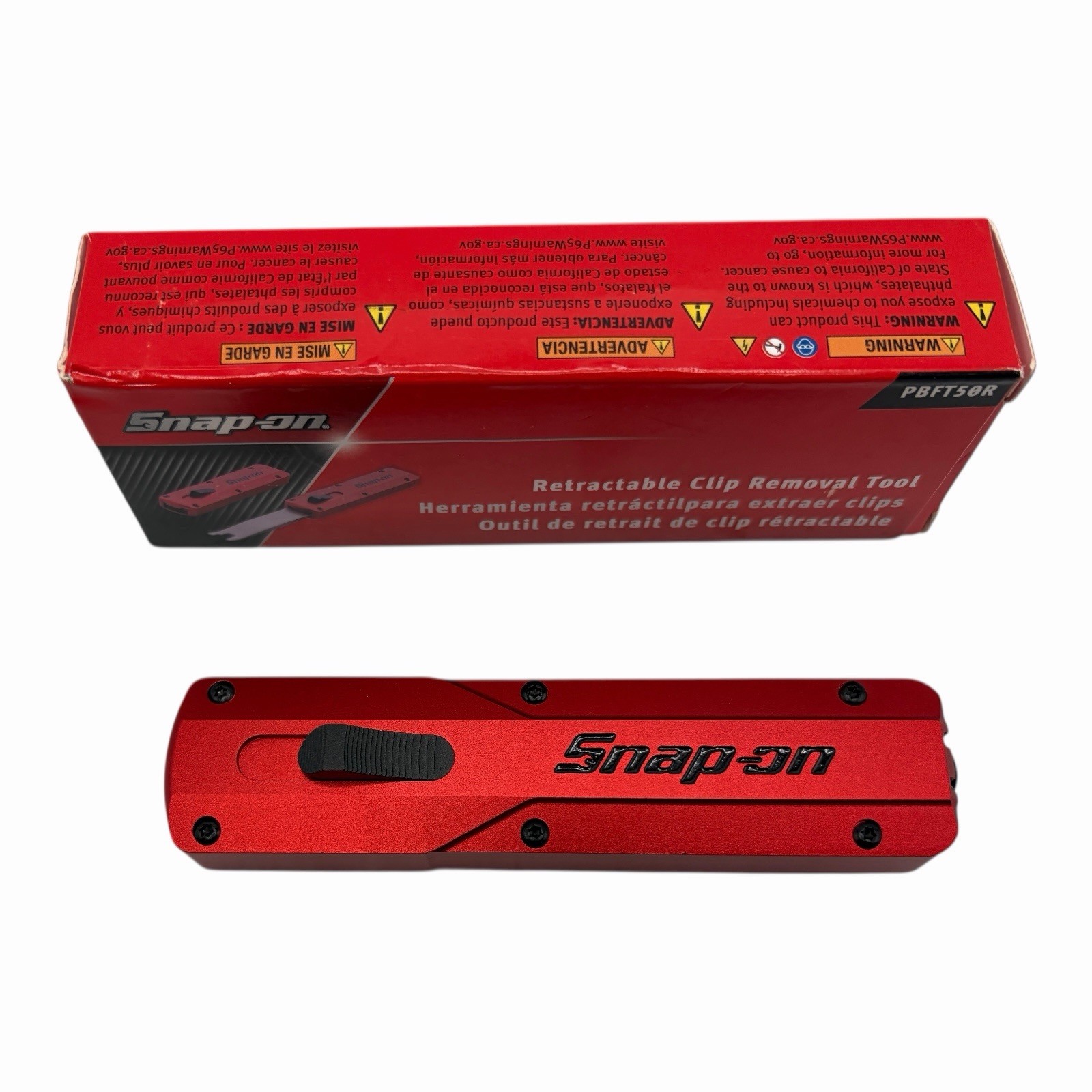 Snap on Tools Red Retractable Trim Clip Removal Tool PBFT50R New