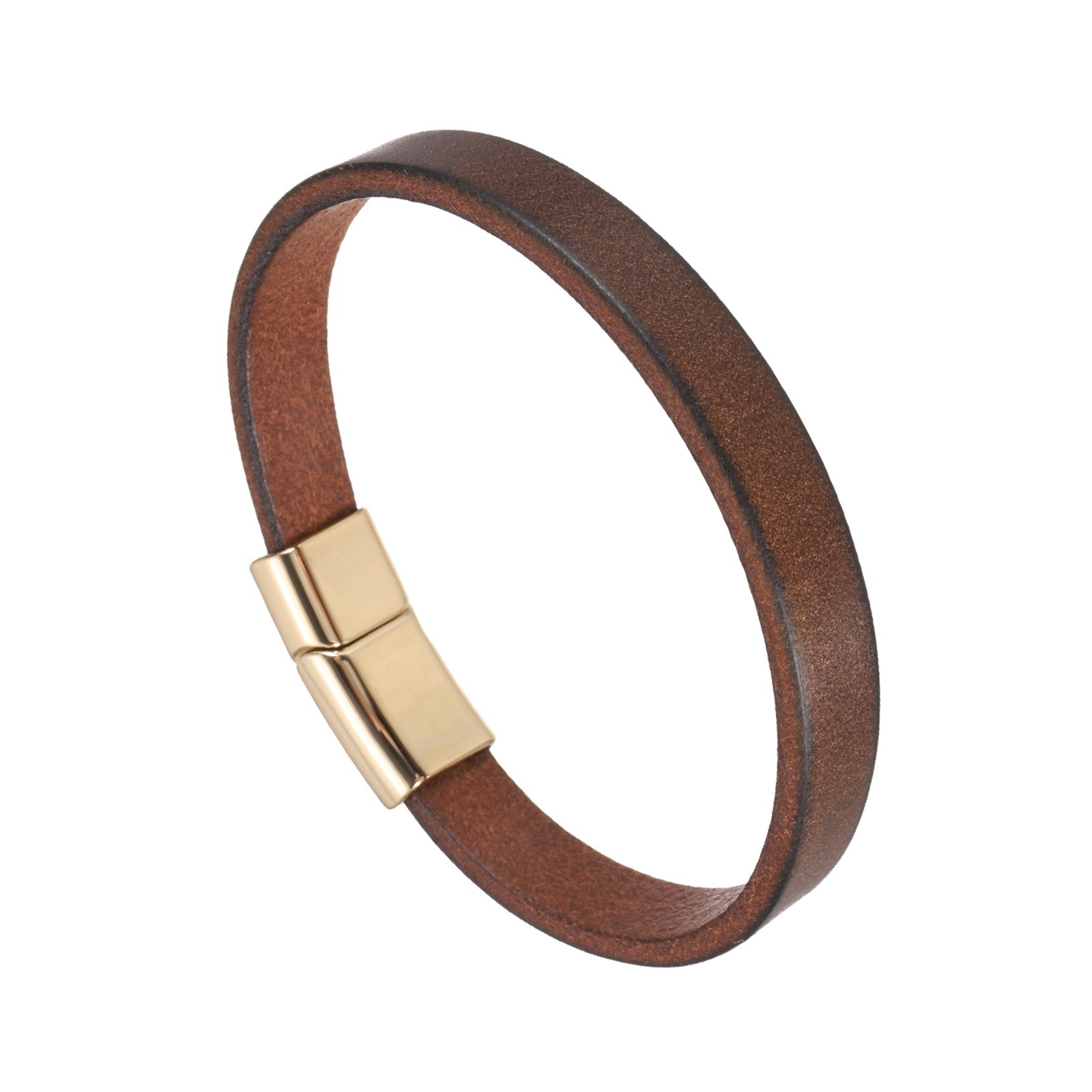 Plain Leather Bracelets Buckle Bangle,Gold Magnetic Buckle Bracelets