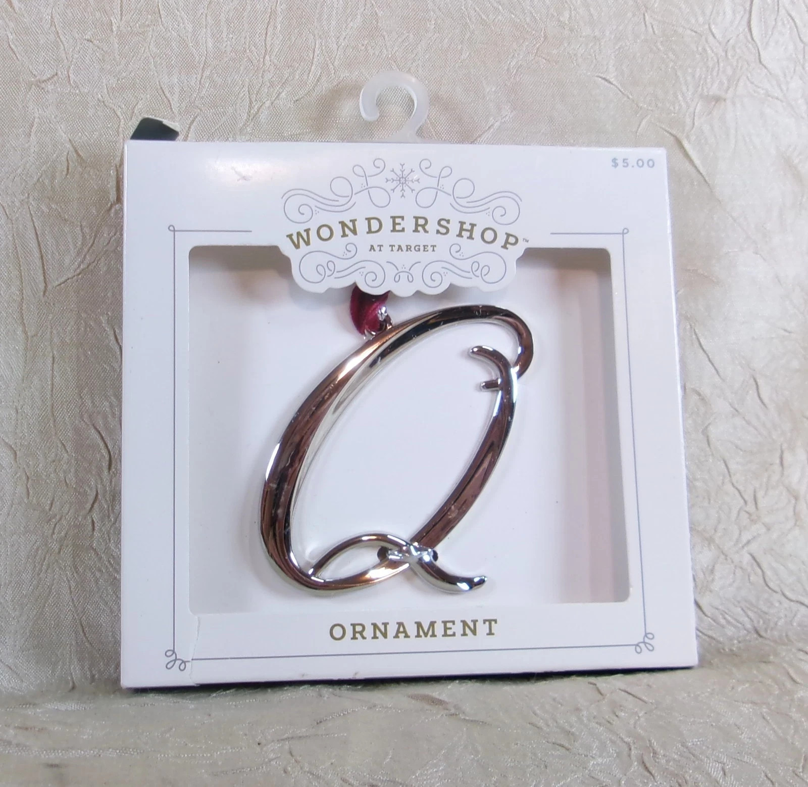 Initial Q Metal Christmas Holiday Ornament Wondershop Brand New - SEE DETAILS