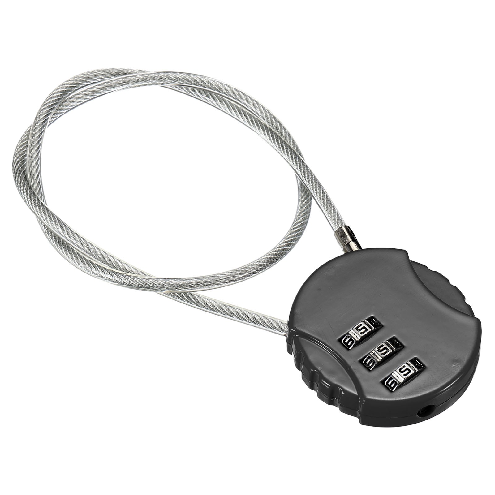 Small Combination Block 14.9", 1pc 3 Digit Luggage Lock, Black