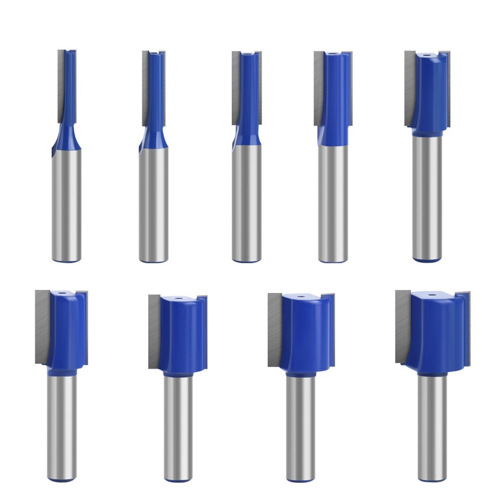 8mm Shank Straight Router Bit Double Flute Wood Milling Cutter for Woodwork Tool