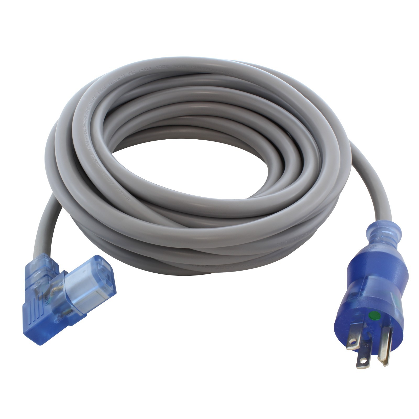AC WORKS® 20ft 15A Medical-Grade Power Cord NEMA 5-15P Green Dot to Left IEC C13