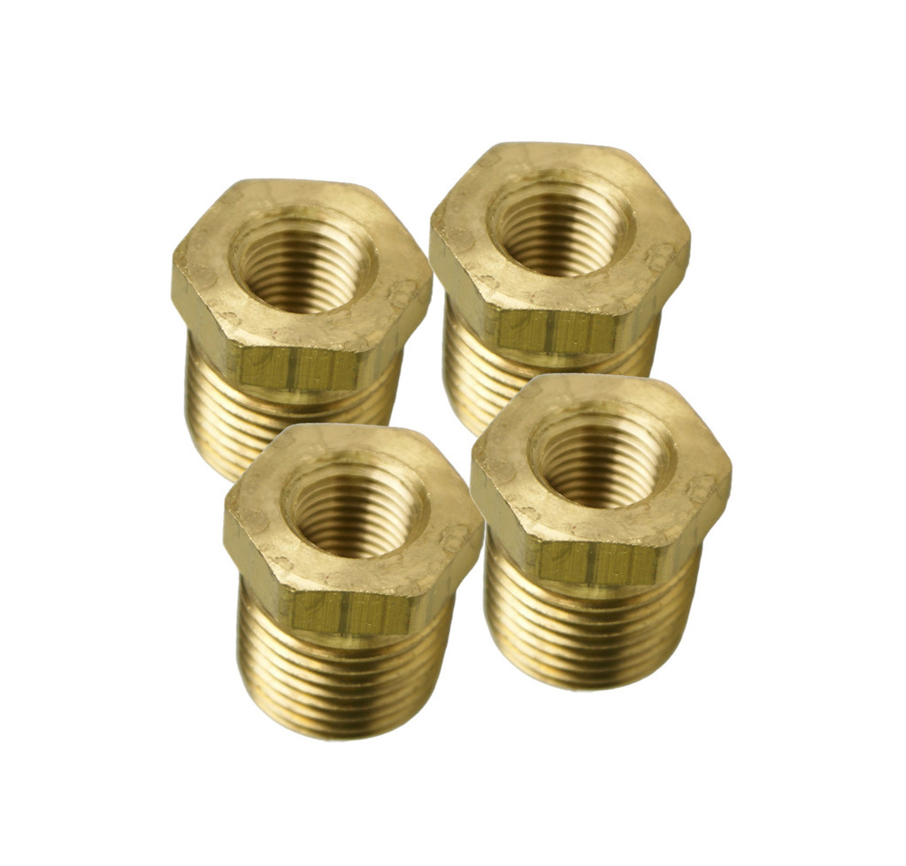 4 Heavy Duty 1/2" X 1/4" NPT Reducer Bushings for Air Tanks, Air Suspension Bags