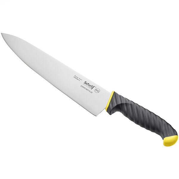 Schraf 10" Chef Knife with Yellow TPRgrip Handle, NSF Listed