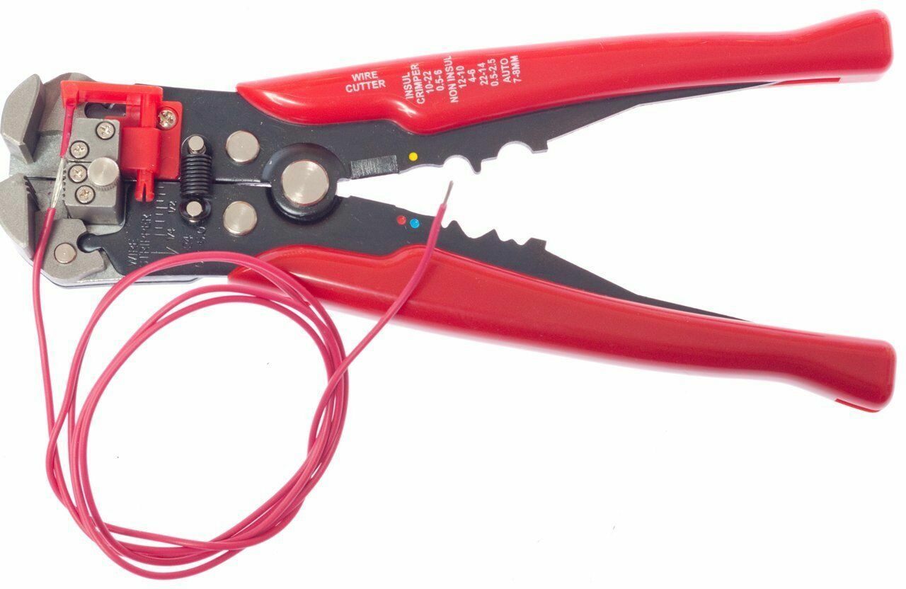 Self Adjusting Automatic Wire Stripper Cutter Crimper Cable Stripping Tool 8"