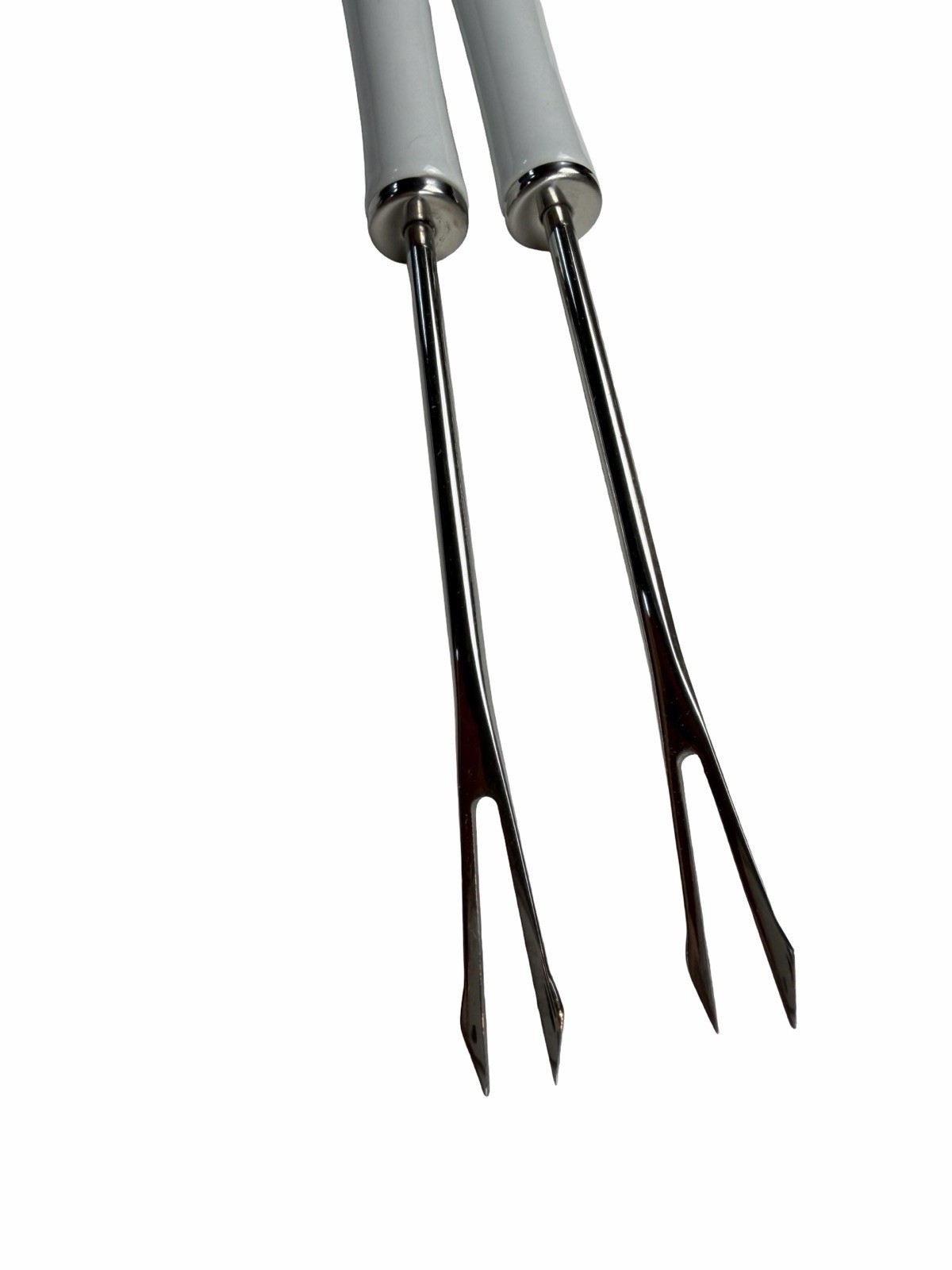 Pampered Chef Appetizer Accessory Fork Set 2 Simple Additions White Handle #1970