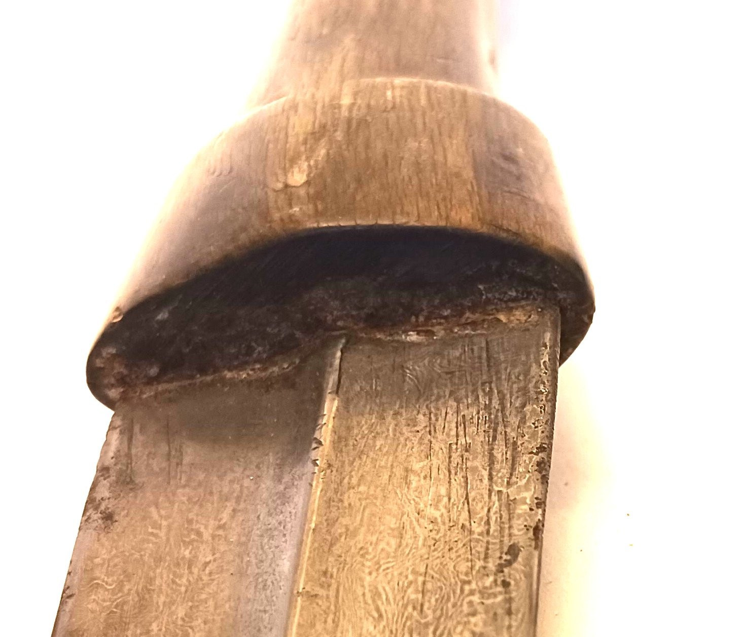 ANTIQUE INDO-ISLAMIC JAMBIYA DAGGER, WOOTZ BLADE, SILVER SCABBARD, HORN HANDLE