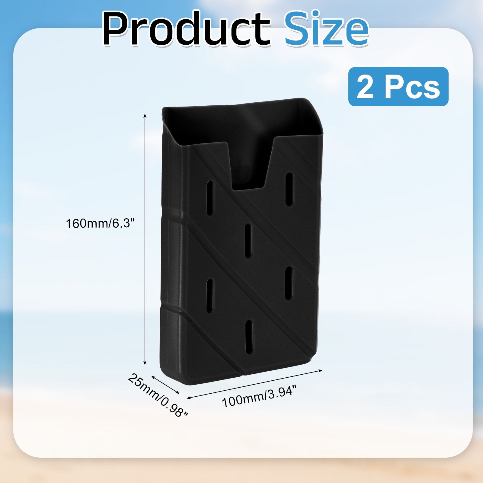 2Pcs Organizer Holder for Beach Bag, Square Hole Insert Holder Charm, Black