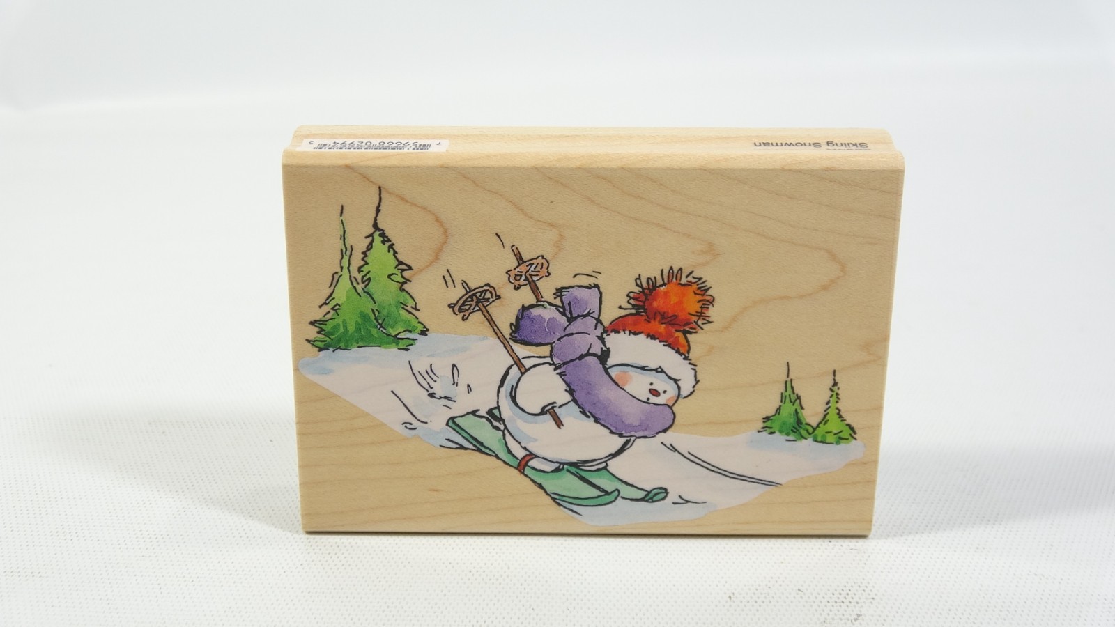 2004 Penny Black Rubber Stamp Skiing Snowman 2994K