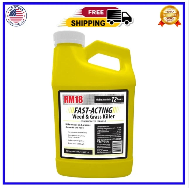 Rm18 Fast Acting Weed Grass Killer, cant be shipped to TX and WA, WV 64 Oz