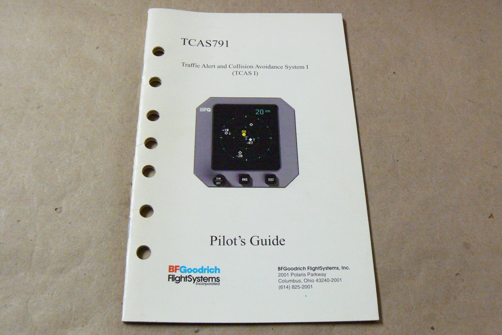 BF Goodrich TCAS791 Traffic Alert & Collision Avoidance System I Pilot's Guide