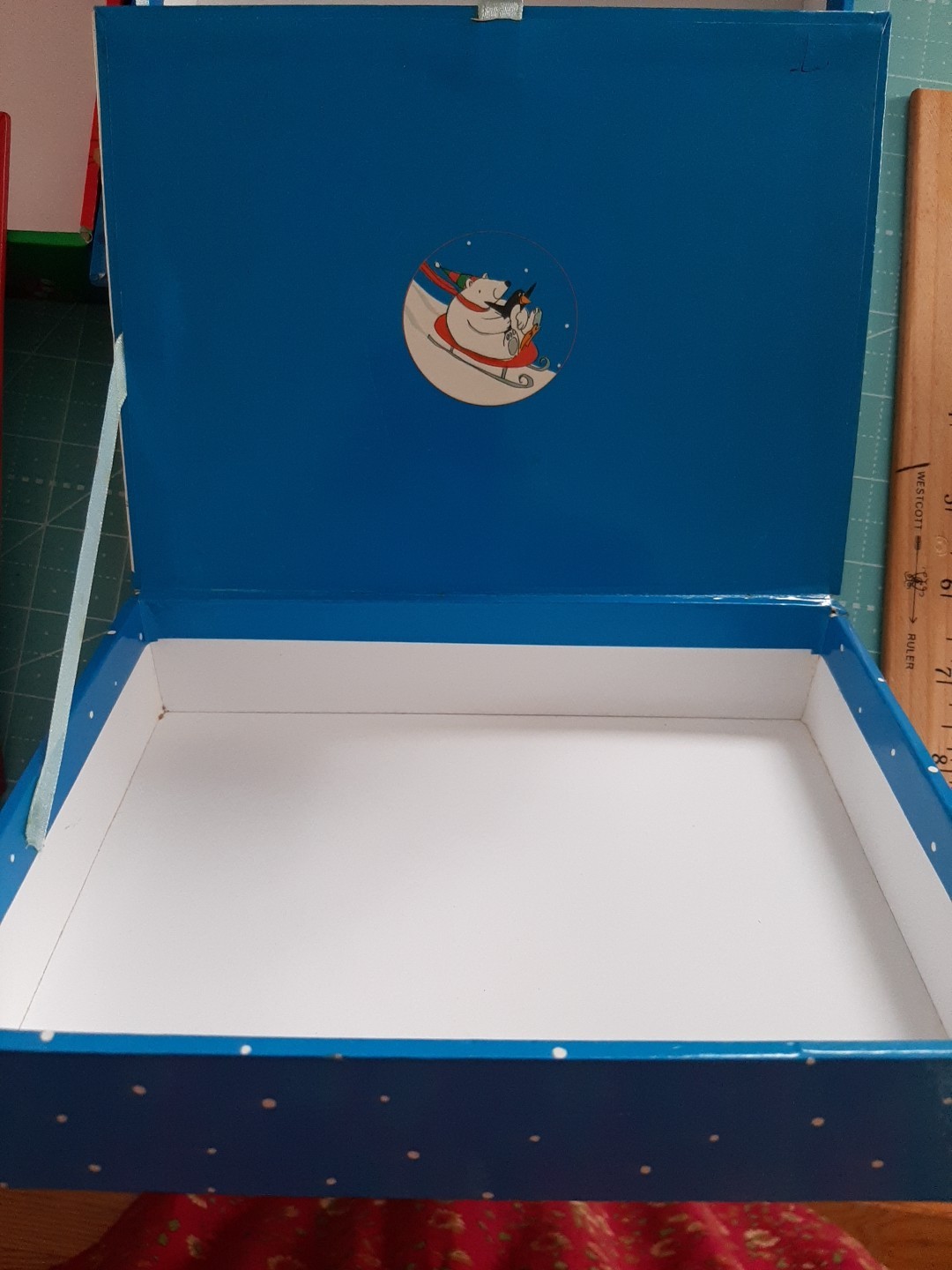 Empty Card-Board Boxes, held Christmas Cards, Magnet Corner Closures c.2000s