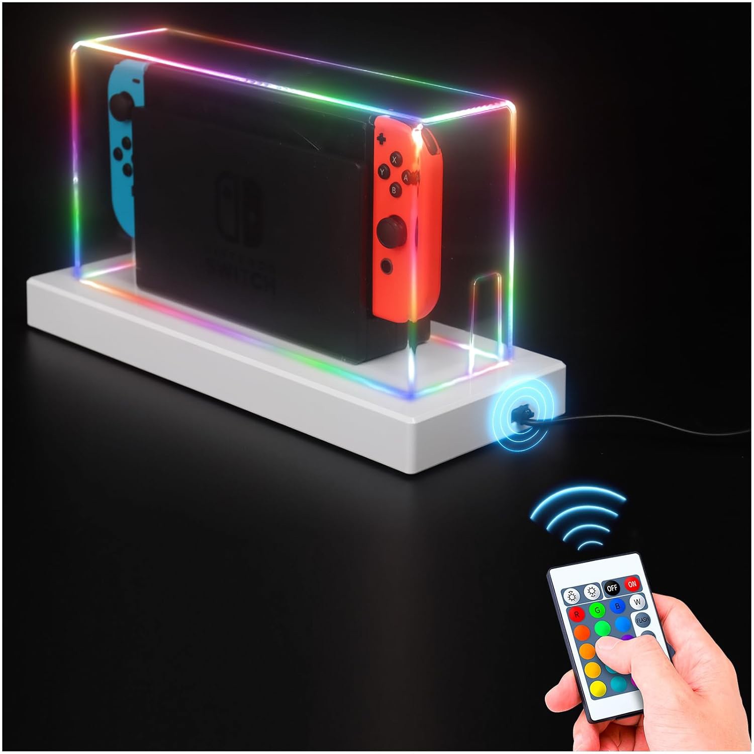 Acrylic Dust Cover for Switch & OLED - Waterproof Anti-Scratch Clear LED Base