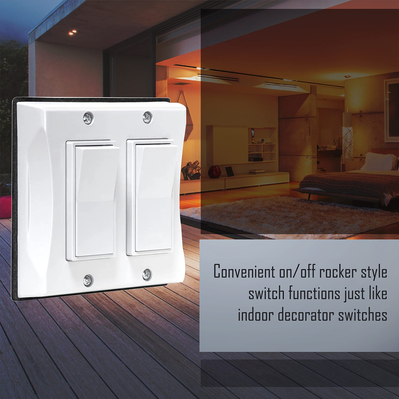 5127-1 2-Gang Weatherproof Decorator Switch Cover Vertical White