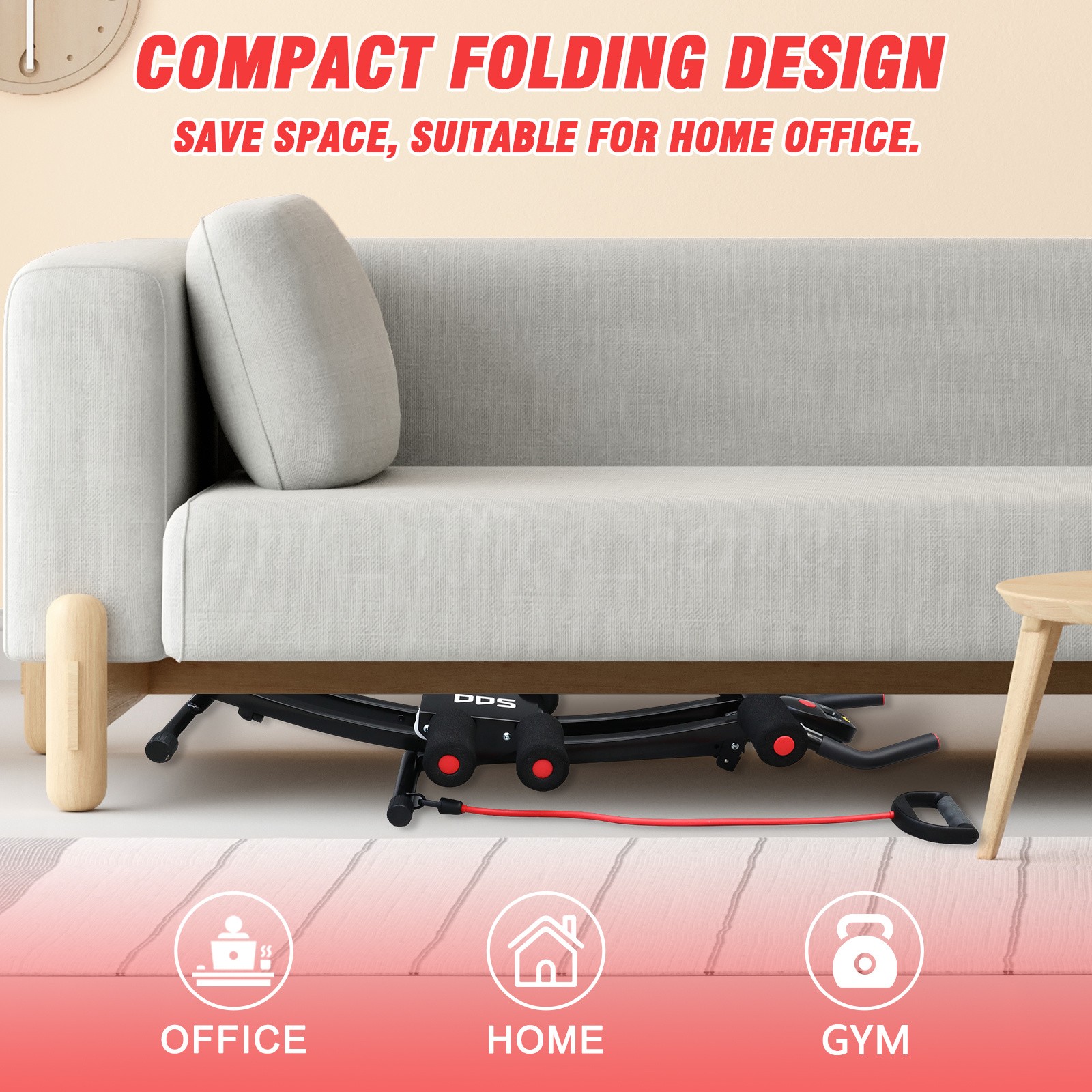 Adjustable Height Single Track Abdominal Trainer Foldable 440lbs Capacity