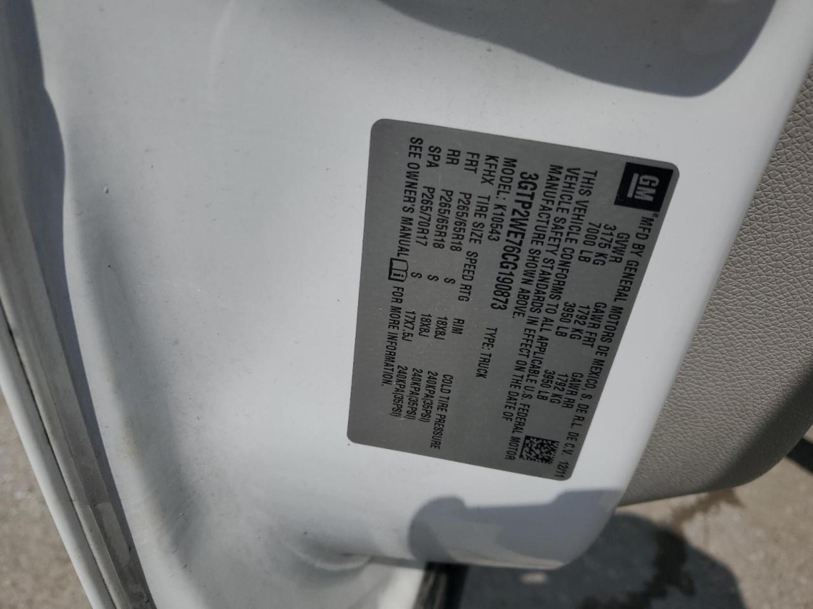 2012 GMC SIERRA 1500 PICKUP LR Door Trim Panel