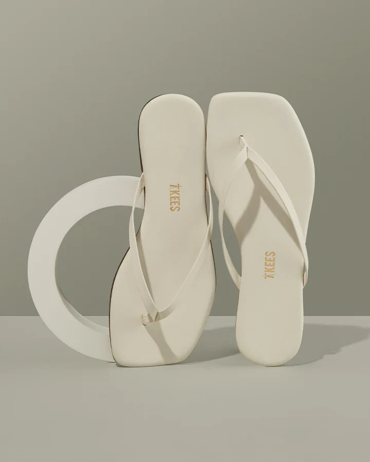 $75 TKEES Square Toe Lily | Cream | 8