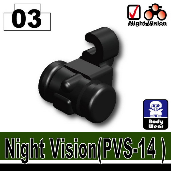 PVS-14 Tactical Army Night Vision Goggles compatible w/toy brick minifigures