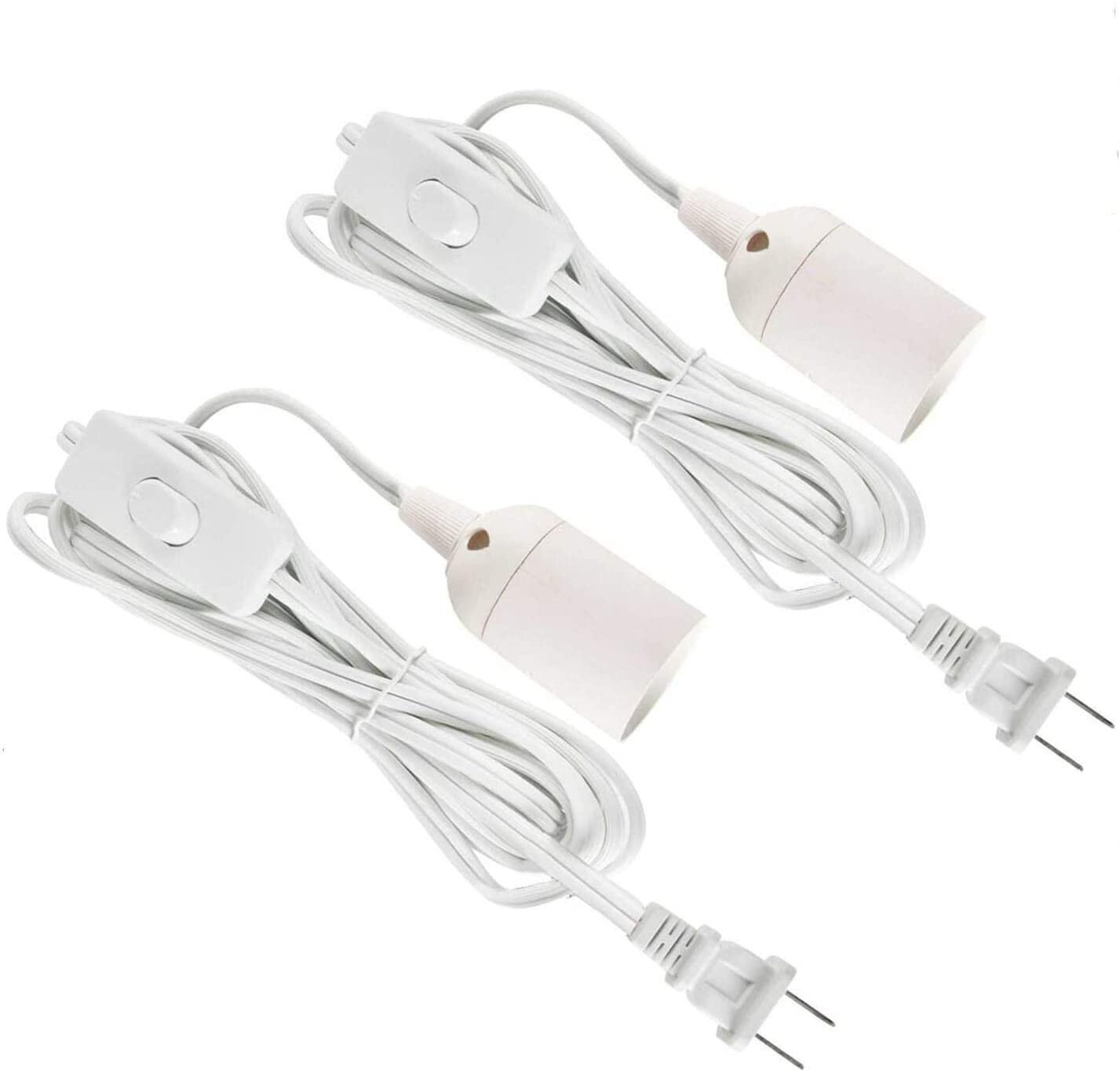 4 Pack 6FT Power Cable Cords E26/E27 Socket Wire Adapter Base with On/Off Switch