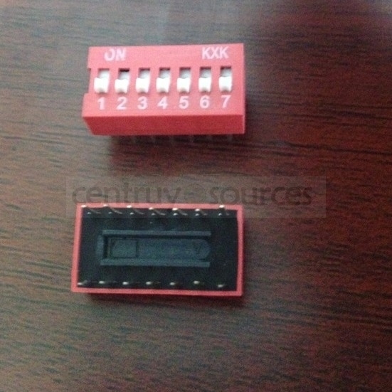 5PCS Red Double Row 14 Pin 7P Positions DIP Switch 2.54mm