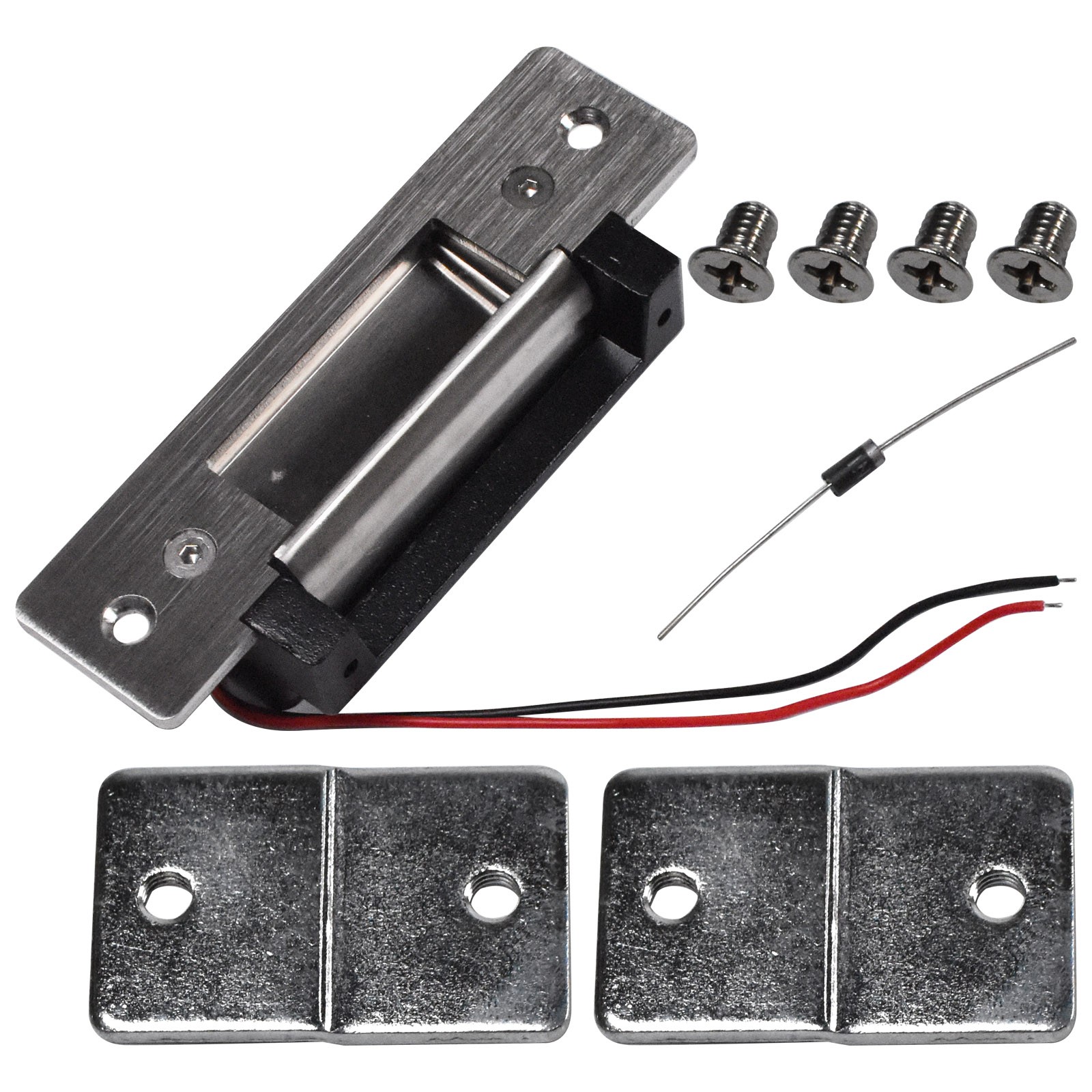 12VDC Fail-Secure/Fail-Safe Adjustable Electric Door Strike Lock - Black