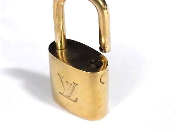 Louis Vuitton Gold Padlock Lock & Key Cadena LV Random Number Authentic