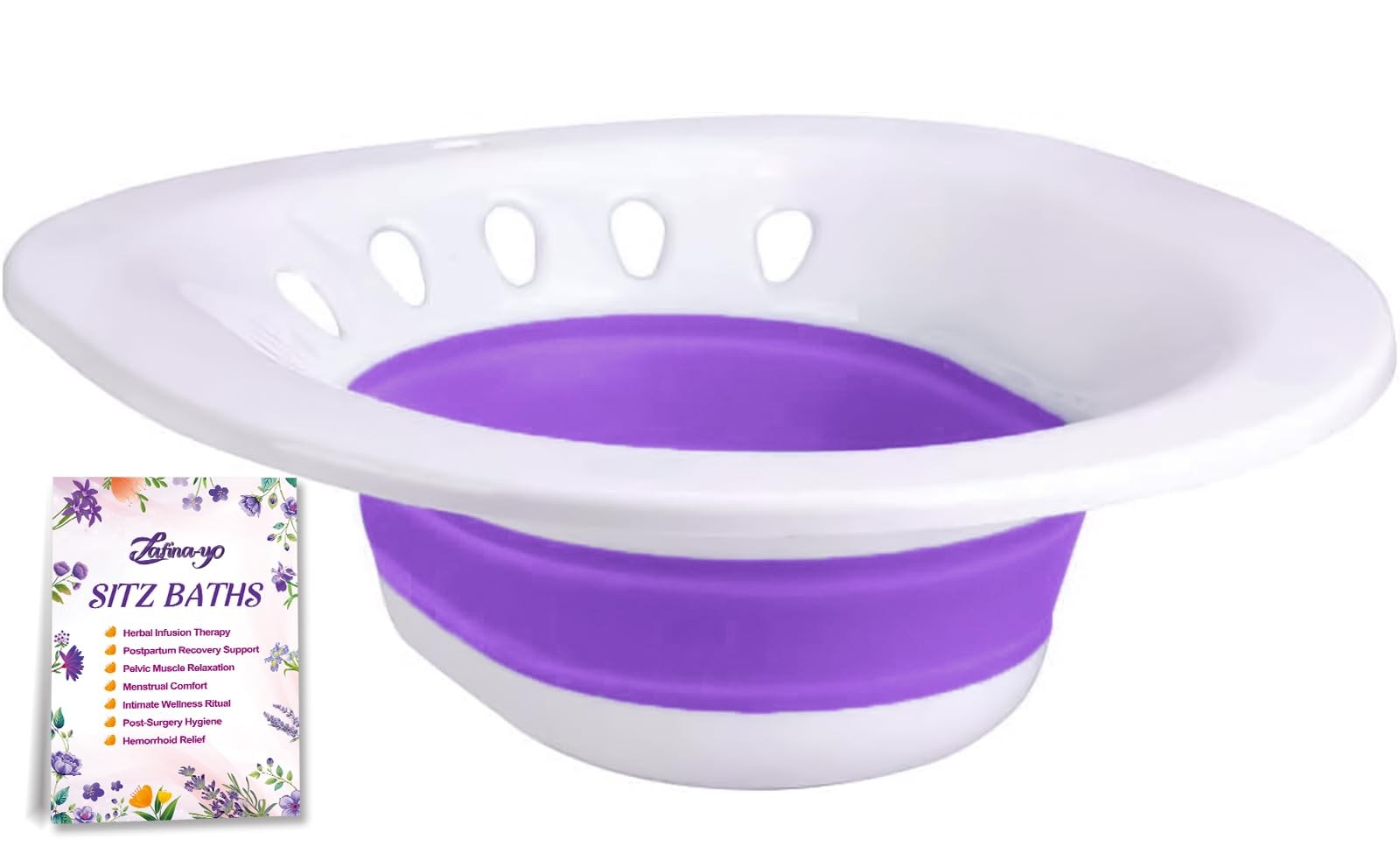 Zafina-Up Sitz Bath For Toilet Foldable Postpartum Care Basin Sitz Bath Tub For