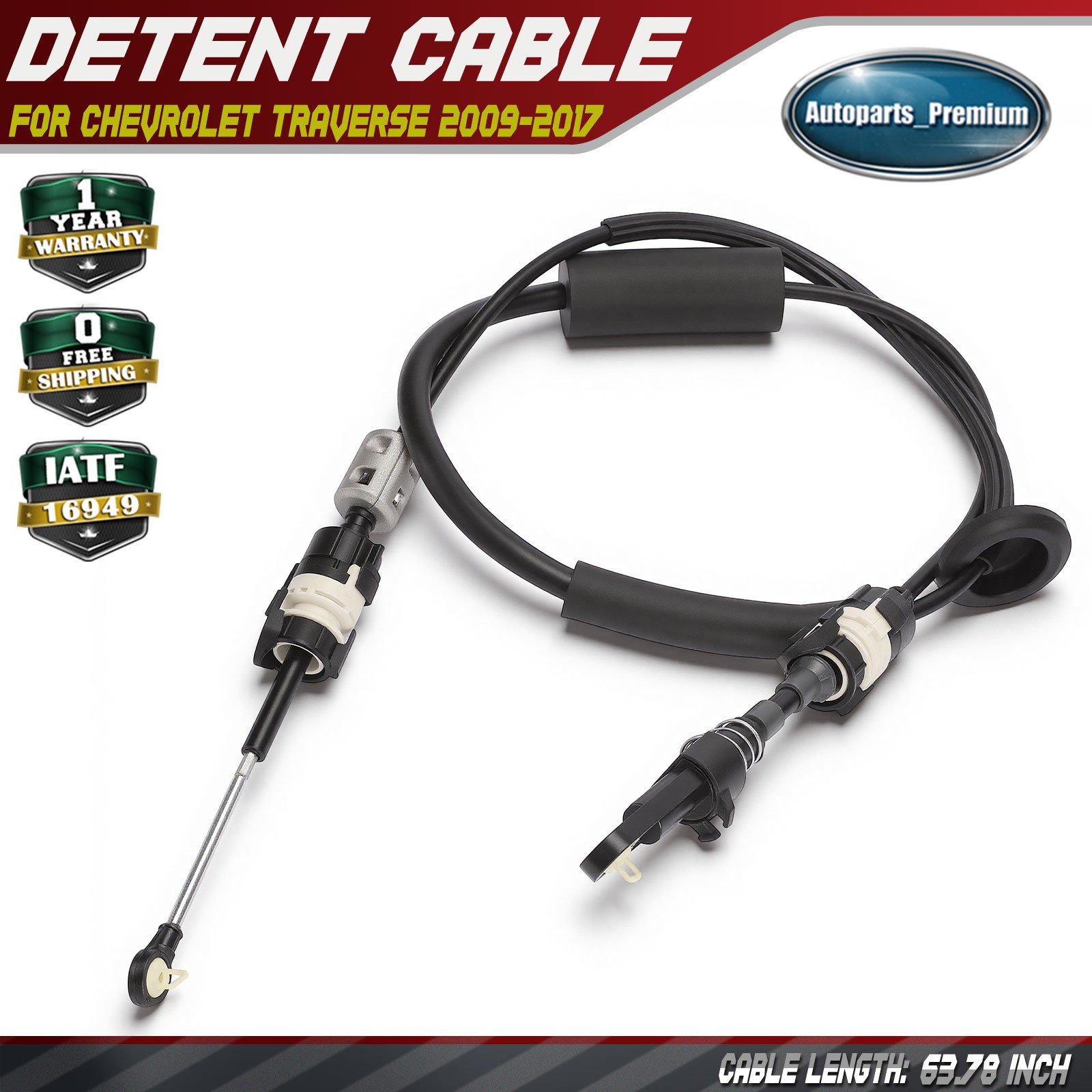 63.78 In Automatic Transmission Detent Cable for Chevrolet Traverse 2009-2017