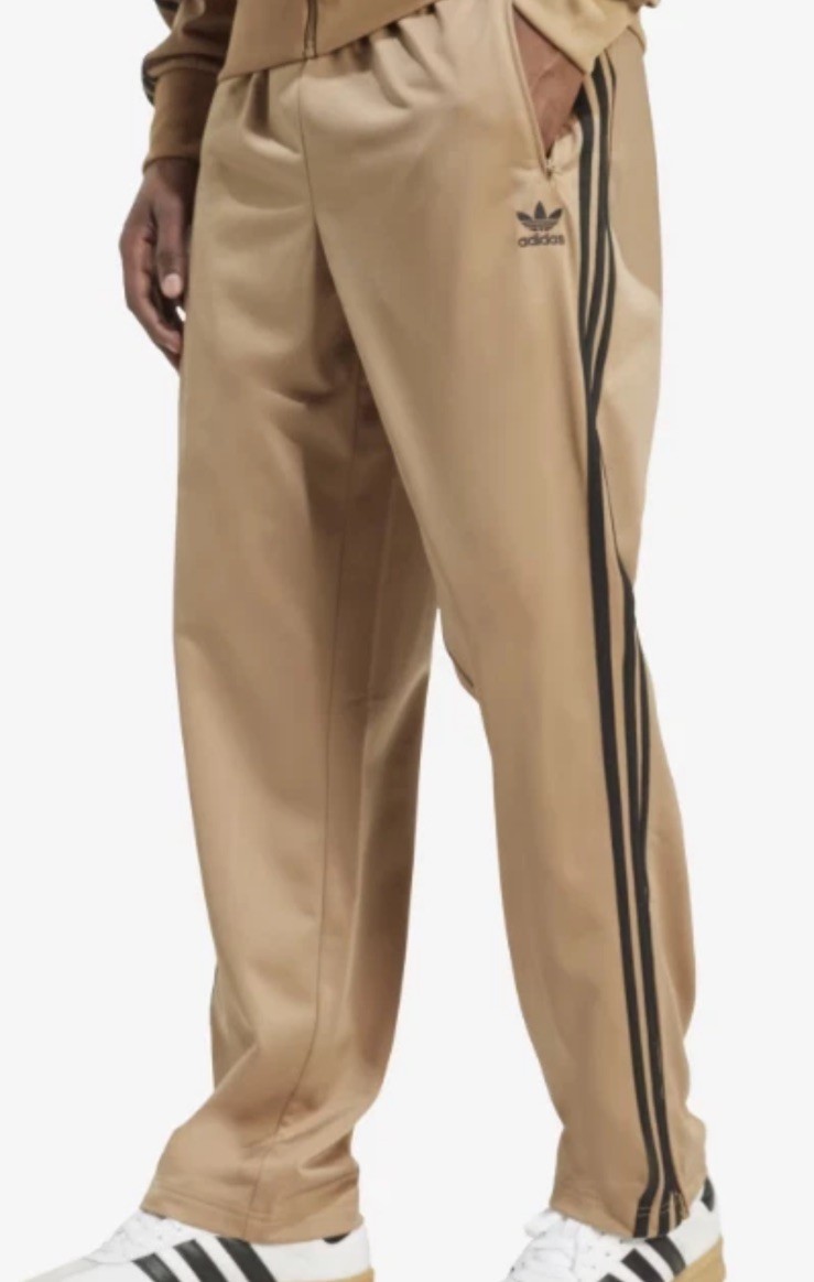NWT $80 Adidas Originals Adicolor Beige Baggy Fit Firebird Medium Track Pants