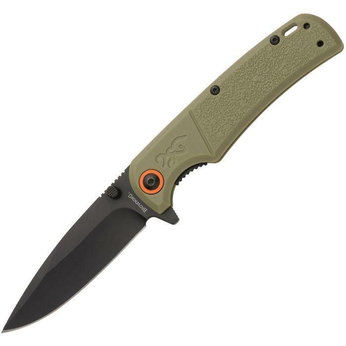 New Browning Buckmark Slim Linerlock Sage Folding Poket Knife 3220513B